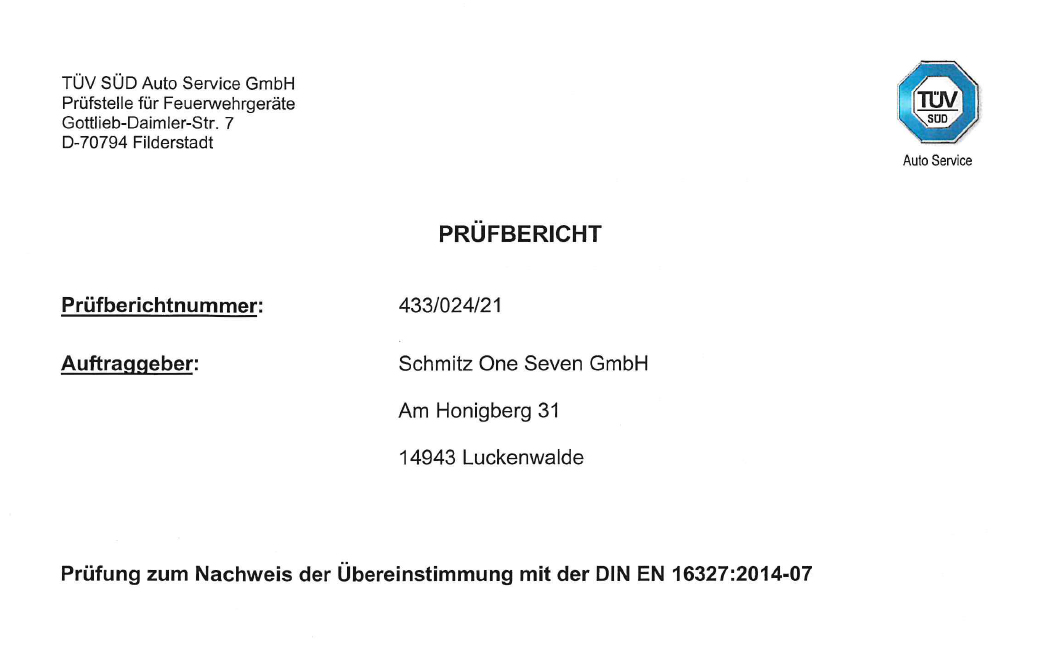TÜV BESCHEINIGT KONFORMITÄT