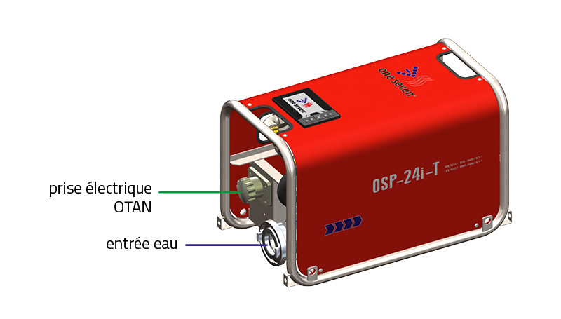 OSP-24i-T avec légende prise électrique OTAN et entrée eau