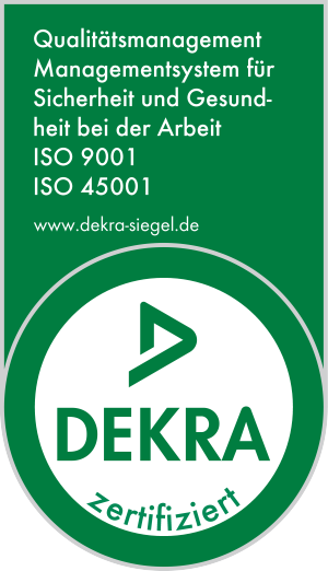 DEKRA-Siegel: Qualitätsmanagement und Sicherheit und Gesundheit bei der Arbeit, ISO 9001 und ISO 45001