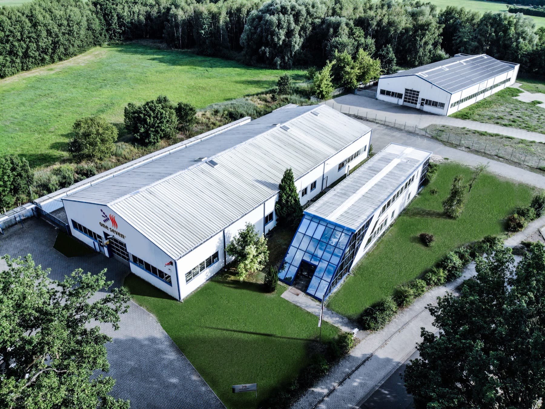 Werk von One Seven in Luckenwalde aus der Luft